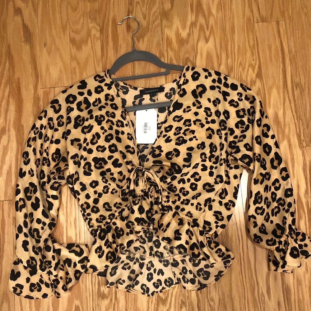 Cheetah cinched crop top